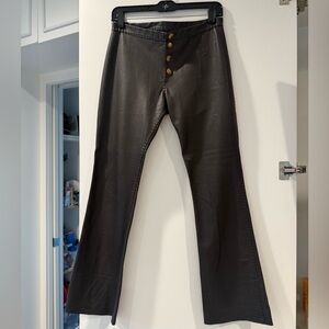 HIGH END VINTAGE leather flare button up pants